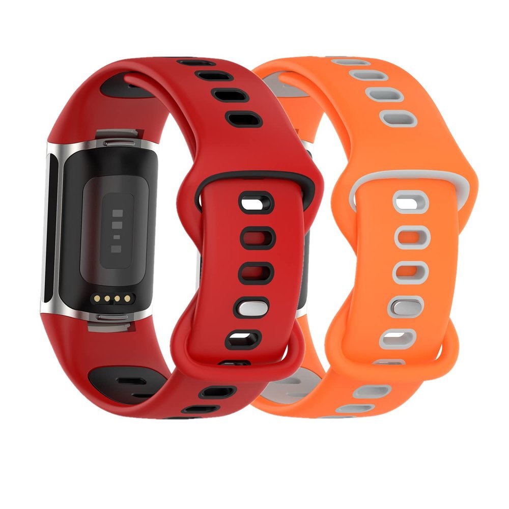 Huwokxix Watch Strap Compatible with Fitbit Charge 5,Silicone Wristbands Bracelet for Fitbit Charge 5 Women and Men