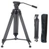 YUSEN 72" Camera Tripod Professional Video Heavy Duty Tripod Aluminium Twin Tube Stand with 360 Degree Fluid Drag Head, QR Plate Compatible with DSLR Camcorder Cameras Lodad Up to 17.6lb view 1
