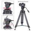 YUSEN 72" Camera Tripod Professional Video Heavy Duty Tripod Aluminium Twin Tube Stand with 360 Degree Fluid Drag Head, QR Plate Compatible with DSLR Camcorder Cameras Lodad Up to 17.6lb view 2