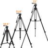 YUSEN 72" Camera Tripod Professional Video Heavy Duty Tripod Aluminium Twin Tube Stand with 360 Degree Fluid Drag Head, QR Plate Compatible with DSLR Camcorder Cameras Lodad Up to 17.6lb view 3