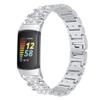 Bands Compatible with Charge 5,KangPlus Women Men Metal Bands Stainless Steel Watch Bands Adjustable 5.5-8.1 inch with Link Remove Tool Compatible with Fitbit Charge 5 - Silver view 1