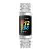 Bands Compatible with Charge 5,KangPlus Women Men Metal Bands Stainless Steel Watch Bands Adjustable 5.5-8.1 inch with Link Remove Tool Compatible with Fitbit Charge 5 - Silver view 3