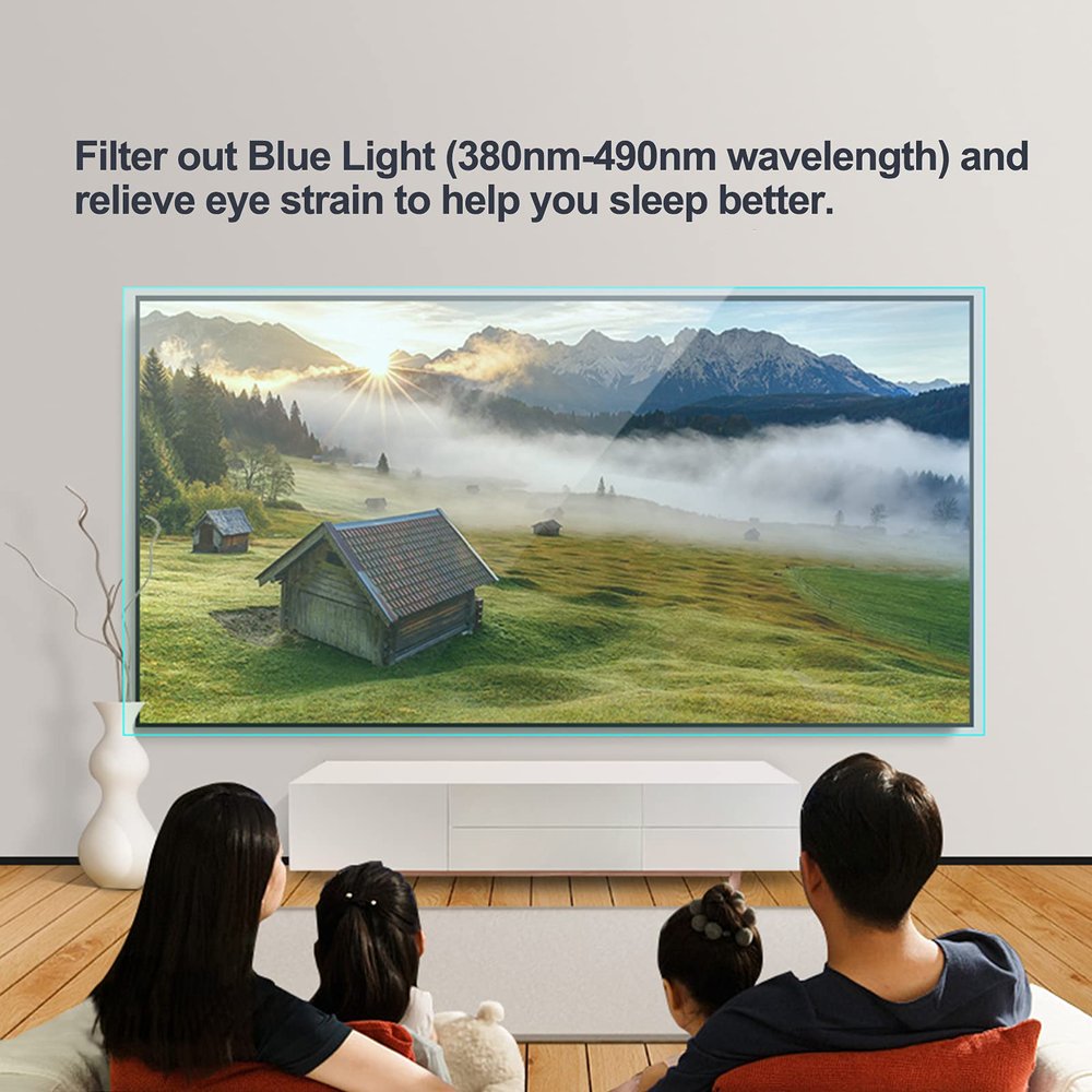 BU TV Screen Protectors Anti Glare Tv Screen Protective Film for 75 Inch, Matte Film, Anti-Radiation Can Block Harmful Blue Light, Help You Sleep Better,65" 1440 * 809