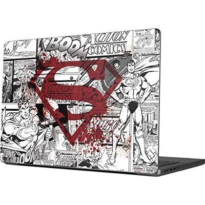 Skinit Decal Laptop Skin Compatible with MacBook Pro 14in (2021-24) - Officially Licensed DC Comics Superman Comic Pattern Logo in Red Design