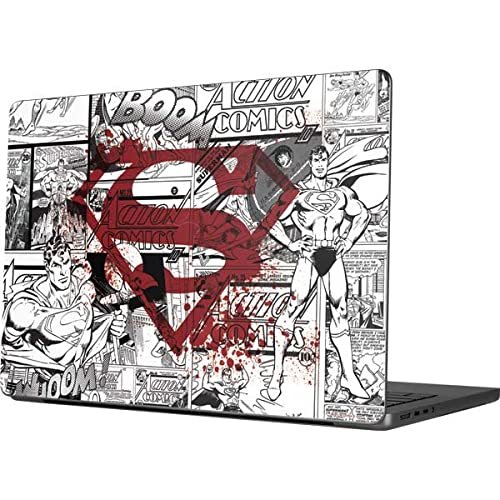 Skinit Decal Laptop Skin Compatible with MacBook Pro 14in (2021-24) - Officially Licensed DC Comics Superman Comic Pattern Logo in Red Design