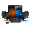 SteelSeries Arena 9 Illuminated 5.1 Desktop Gaming Speakers  5.1 USB Surround Sound  Wireless Rear Speakers  2-Way Speaker Design  Subwoofer  RGB Light, Bluetooth  PC, PlayStation, Mobile, Mac view 1