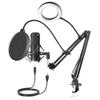 Avalanche Daddy USB Microphone Condenser D80 Recording Microphone with Stand and Ring Light for PC Karaoke Streaming Podcasting view 1