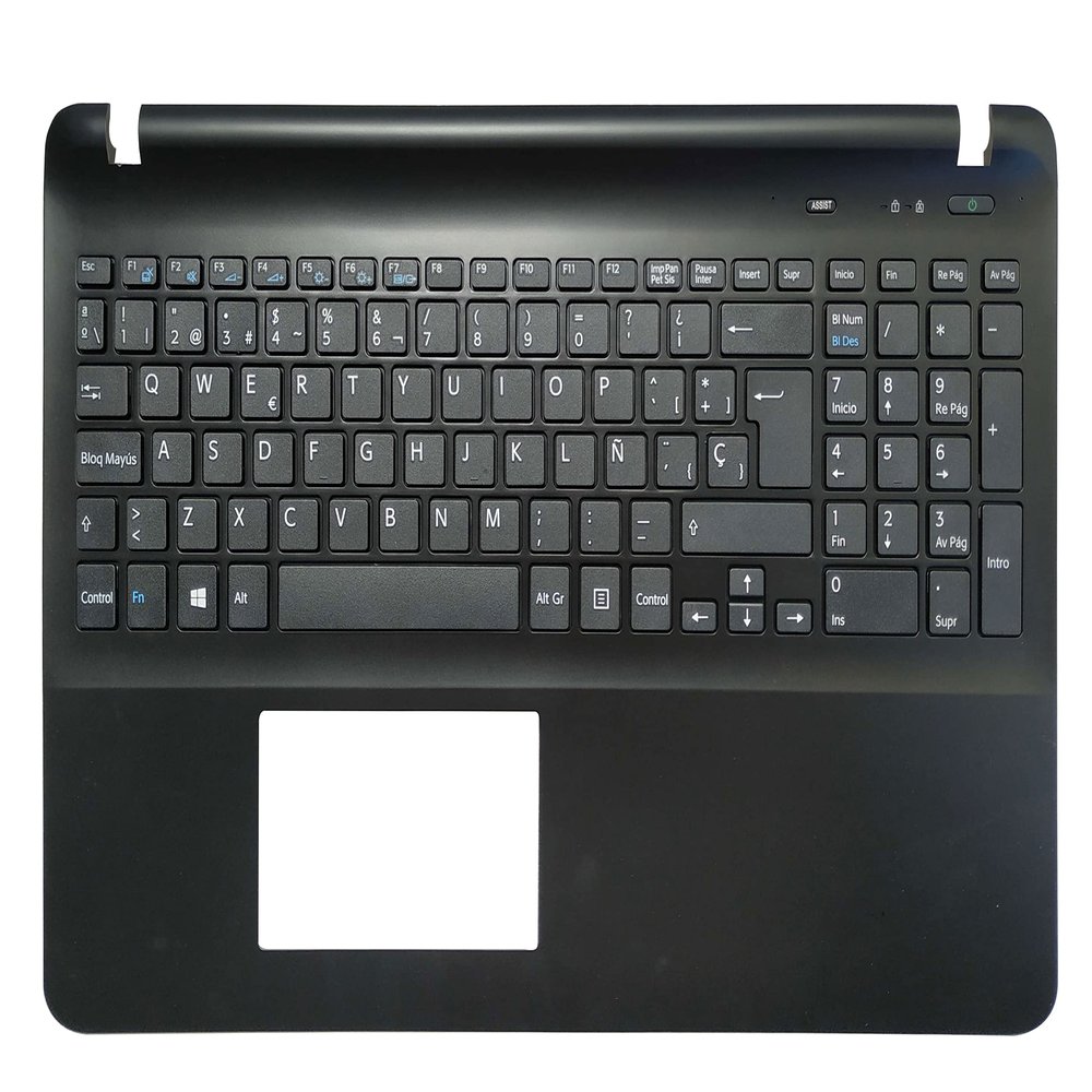 AKGIFT Spanish Keyboard Compatible for Sony Vaio SVF152A29M SVF152C29W SVF152C29X SVF152A29U (Not Fit SVF15A) with Palmrest Cover (Black)