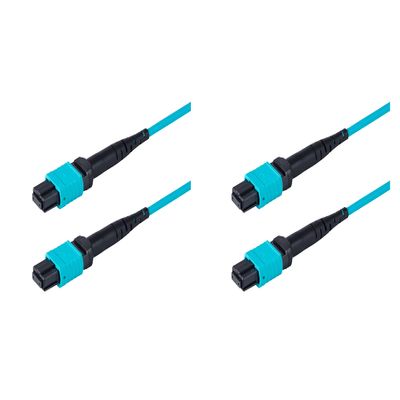 SpeedyFiberTX - 2-Pack 10 Meter 12 Fiber OM4 40Gb 100Gb Low Loss MPO Fiber Trunk Cable, Type-B, Corning ClearCurve Fiber, Fire Retardant Plenum OFNP Cable Jacket | MTP Compatible