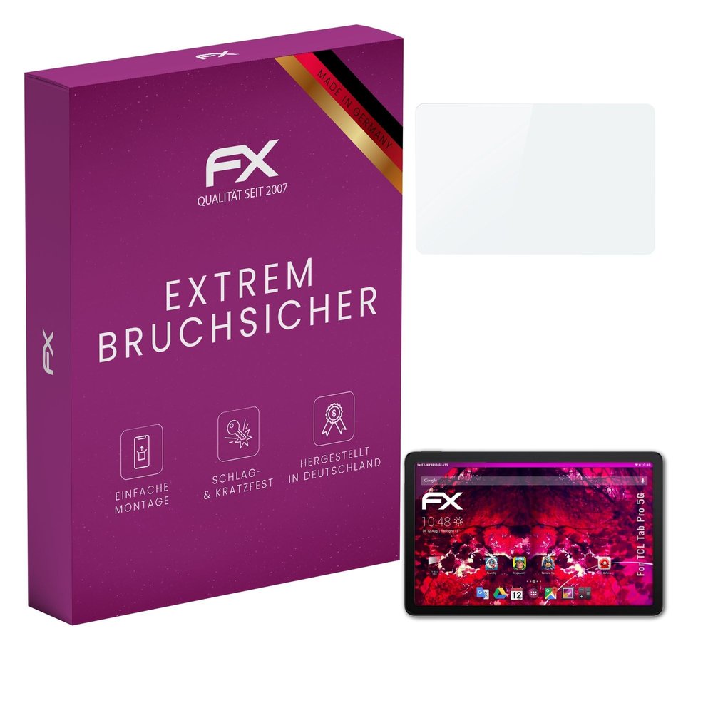 atFoliX Plastic Glass Protective Film compatible with TCL Tab Pro 5G, 9H Hybrid-Glass FX Screen Protector