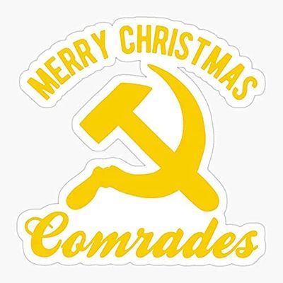 Communist Christmas Merry Christmas Comrades Sticker Decal Vinyl - Peel and Stick to Any Smooth Surface