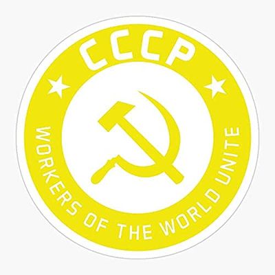 Communist Badge Motto Sticker Decal Vinyl - Peel and Stick to Any Smooth Surface