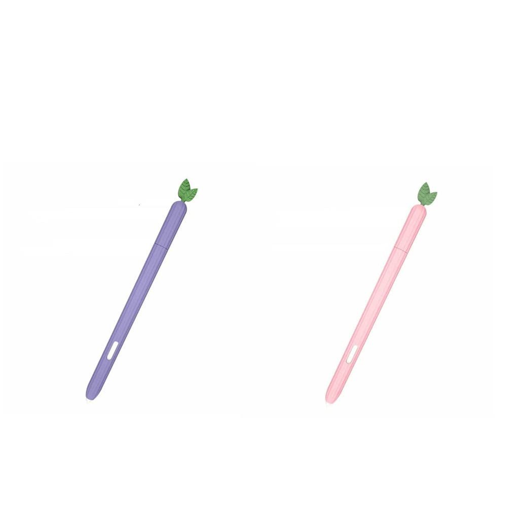 2 Pack Cute Cartoon Design Silicone Sleeve Case Compatible with Samsung Galaxy Tab S6 Lite S Pen, Protective Skin Cover case Non-Slip Smooth Grip Holder for S6 lite S Pen (S6 Lite(Purple+Pink))