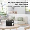 Multi-Band AM/FM/SW1-2 Radio Transistor Radio AC or Battery Operated with Best Reception Big Speaker and Precise Tuning Knob with AUX in & 3.5mm Earphone Jack view 2