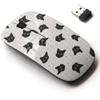 2.4G Wireless Mouse with Cute Pattern Design for All Laptops and Desktops with Nano Receiver - Cute Cartoon Bombay Kitten face view 1