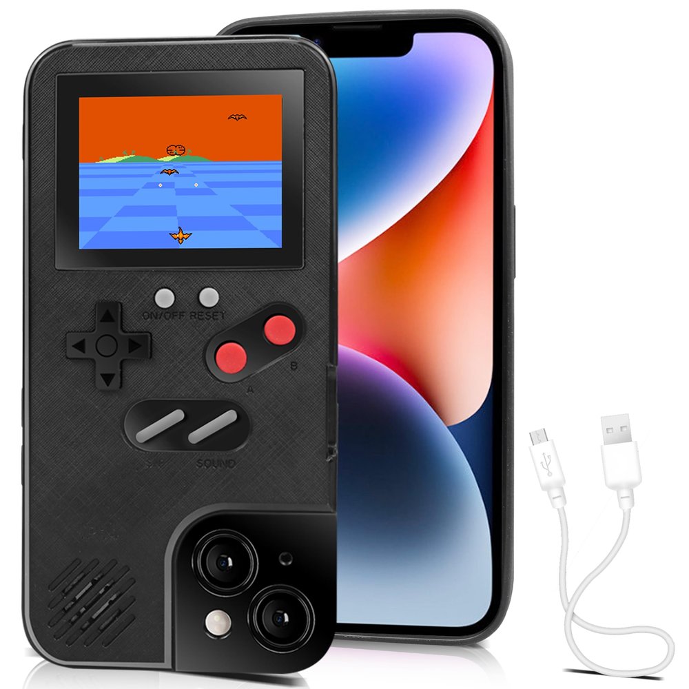Chu9 Game Phone Case, 168 Built-in Small Video Games, Black, Compatible with iPhone 13, 13 Pro