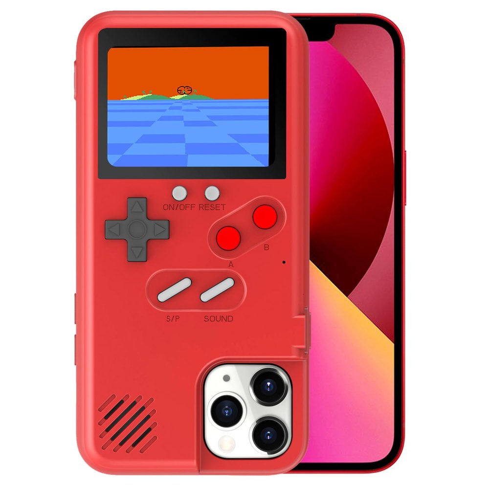 Chu9 Game Phone Case, 168 Built-in Small Video Games, Red, Compatible with iPhone 13, 13 Pro