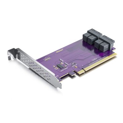 10Gtek PCIe X16 to (4) SFF-8643 U.2 SSD Adapter, Requires Motherboard BIOS Bifurcation, Windows10/8/7, RHEL8/7, ESXi7/6, Ubuntu21/20/18 Compatible