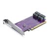 10Gtek PCIe X16 to (4) SFF-8643 U.2 SSD Adapter, Requires Motherboard BIOS Bifurcation, Windows10/8/7, RHEL8/7, ESXi7/6, Ubuntu21/20/18 Compatible view 1