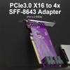 10Gtek PCIe X16 to (4) SFF-8643 U.2 SSD Adapter, Requires Motherboard BIOS Bifurcation, Windows10/8/7, RHEL8/7, ESXi7/6, Ubuntu21/20/18 Compatible view 2