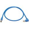 Tripp Lite M12 X-Code Cat6a Shielded Ethernet Cable, Right-Angle M12 Cable, 10G F/UTP CMR-LP (M/M), IP68, 60W Power Over Ethernet, Blue, 6.6 Feet / 2 Meters, (NM12-6A3-02M-BL) view 2