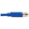 Tripp Lite M12 X-Code Cat6a Shielded Ethernet Cable, Right-Angle M12 Cable, 10G F/UTP CMR-LP (M/M), IP68, 60W Power Over Ethernet, Blue, 6.6 Feet / 2 Meters, (NM12-6A3-02M-BL) view 4
