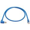 Tripp Lite M12 X-Code Cat6a Shielded Ethernet Cable, Right-Angle M12/RJ45 Cable, 10G F/UTP CMR-LP (M/M), IP68, 60W Power Over Ethernet, Blue, 3.3 Feet / 1 Meter, (NM12-6A4-01M-BL) view 2