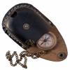 Antique Brass Finish R & J Spyglass Binocular Telescope with Red Leather Case + Engraved Brass Chain Compass in Leather Case Gift Christmas for Father/Mother view 2