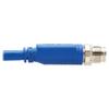 Tripp Lite M12 X-Code Cat6a Shielded Ethernet Cable, 10G F/UTP CMR-LP (M/M), IP68, 60W Power Over Ethernet, Blue, 9.8 Feet / 3 Meters, (NM12-6A1-03M-BL) view 4