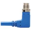 Tripp Lite M12 X-Code Cat6a Shielded Ethernet Cable, Right-Angle M12/RJ45 Cable, 10G F/UTP CMR-LP (M/M), IP68, 60W Power Over Ethernet, Blue, 9.8 Feet / 3 Meters, (NM12-6A4-03M-BL) view 4