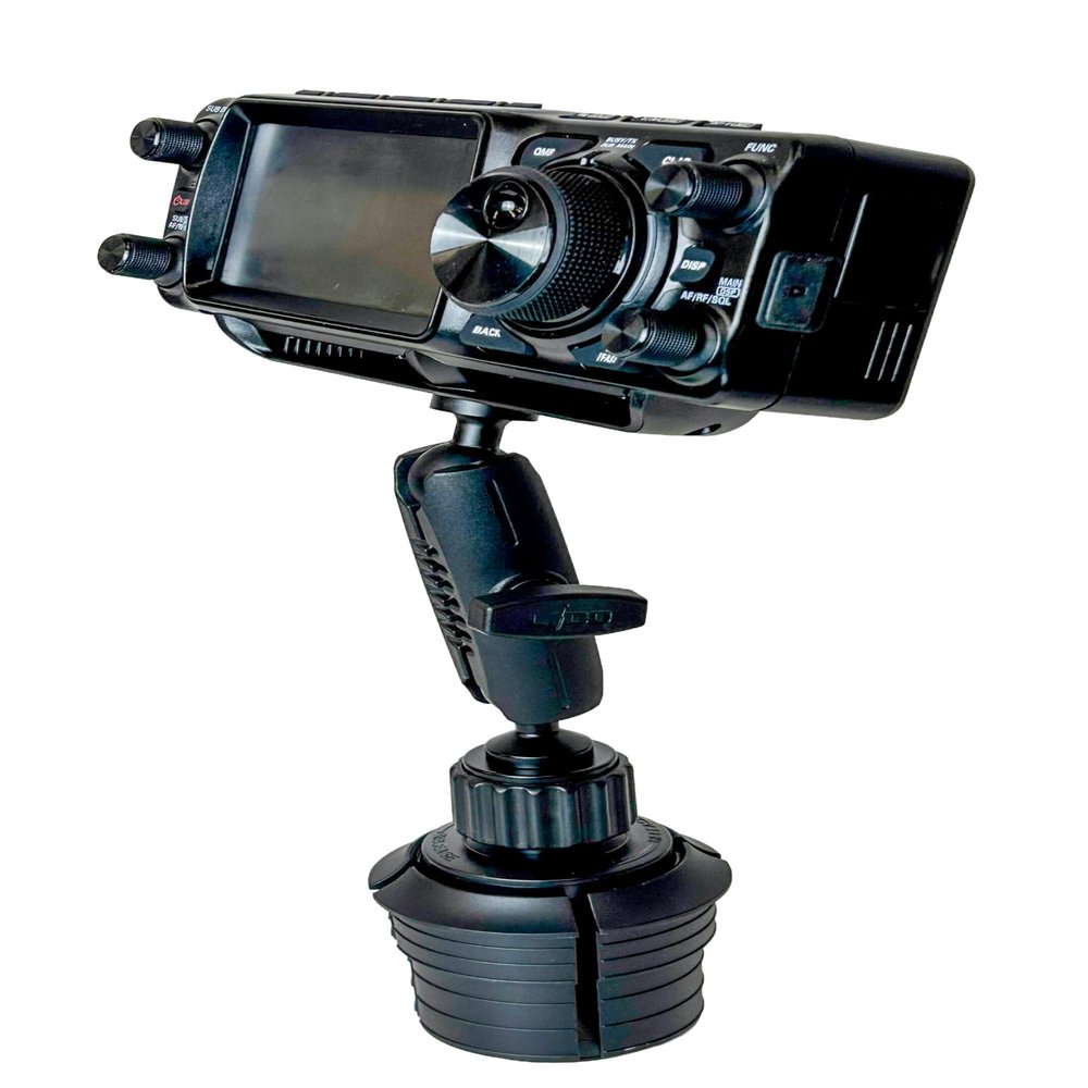 Lido Yaesu FTX-1 Icom IC-705 IC-706 IC-7000 IC-2820 ID-4100 or IC-7100 Heavy Duty Cup Holder Mount