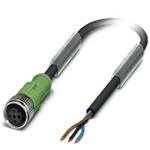 1694499, Sensor/ActuatorCable Cordset, Str M12 F 3p to Cut End, 3wire 3m, PUR B-G, SAC-3P-3.0-PUR/M12FS