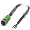 1694499, Sensor/ActuatorCable Cordset, Str M12 F 3p to Cut End, 3wire 3m, PUR B-G, SAC-3P-3.0-PUR/M12FS view 1
