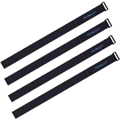 Extra Large 4 Pack 2 x 60 Inches Hook and Loop Strap, Reusable Fastening Cable Tie Down Straps by Wisdompro - Reusable, Durable Functional Cinch Cable Straps for Your Home, Office, Workspace