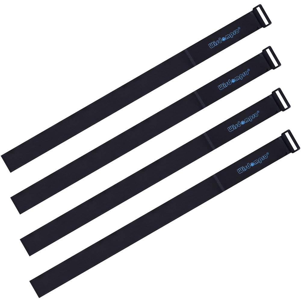 Extra Large 4 Pack 2 x 60 Inches Hook and Loop Strap, Reusable Fastening Cable Tie Down Straps by Wisdompro - Reusable, Durable Functional Cinch Cable Straps for Your Home, Office, Workspace