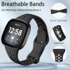 Laffav Bands Compatible with Fitbit Versa 3/Versa 4/Fitbit Sense bands for Women Men, Slim Soft Silicone Sport Strap Replacement Wristband (Small, Black/Pine Green/Purple/Blue Gray) view 2