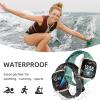 Laffav Bands Compatible with Fitbit Versa 3/Versa 4/Fitbit Sense bands for Women Men, Slim Soft Silicone Sport Strap Replacement Wristband (Small, Black/Pine Green/Purple/Blue Gray) view 3
