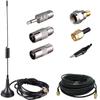 LACUCINO 75 ohm FM Antenna, Outdoor Antenna WiFi Stereo TV Indoor, 1.5m SMA-Male Connector Magnetic Transmitter Cable, 16.4Ft Extension Cable with 6pcs Adapter, Black view 1