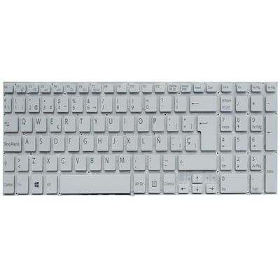 AKGIFT Spanish Replacement Keyboard Compatible for Sony Vaio SVF152100C SVF1521Q1RW SVF153A1QT SVF153A1YM SVF154B1EL (Not Fit SVF15A) (White)