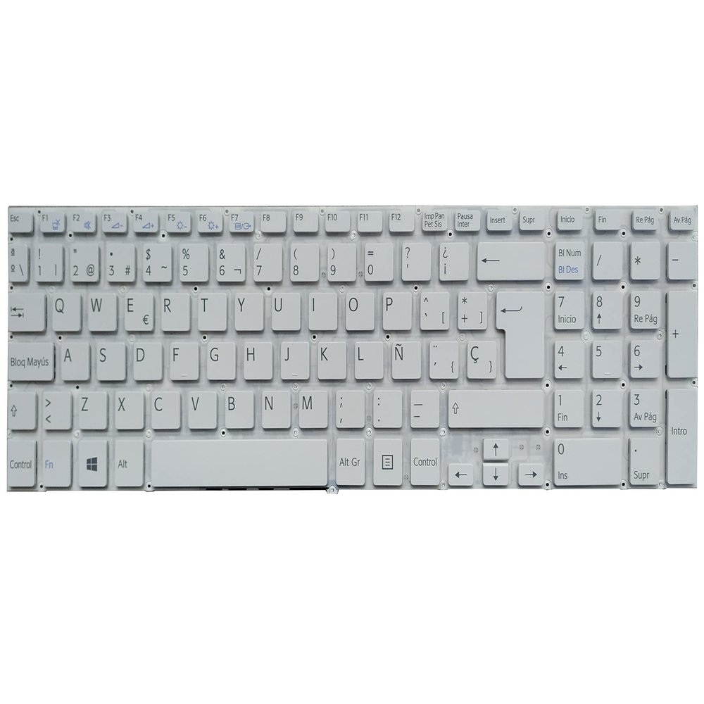 AKGIFT Spanish Replacement Keyboard Compatible for Sony Vaio SVF152100C SVF1521Q1RW SVF153A1QT SVF153A1YM SVF154B1EL (Not Fit SVF15A) (White)
