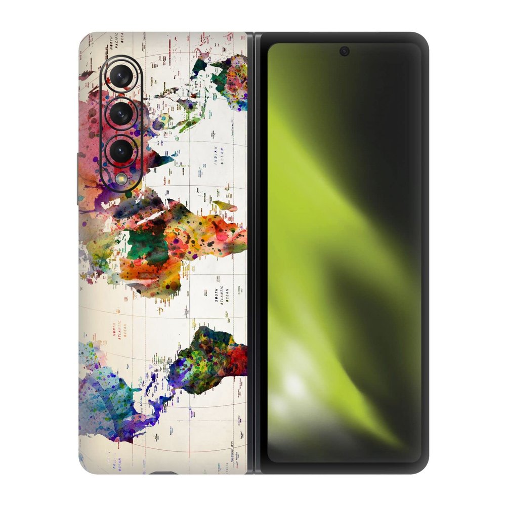 Head Case Designs Officially Licensed Mark Ashkenazi Map of The World Pop Culture Vinyl Sticker Skin Decal Cover Compatible with Samsung Galaxy Z Fold3 5G
