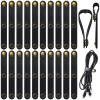 Flutesan 24 Pieces Leather Cable Straps Leather Cord Organizers 2 in 1 Portable Cord Strap Keeper Cable Ties Organizing USB Headphone Wires Earphone for Travel Home School(Black) view 1