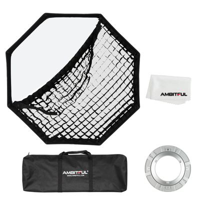 AMBITFUL FW95 95cm/37inch Octagon Honeycomb Grid Bowens softbox, with Honeycomb Grid + Carrying Bag, for Bowens Mount lamp(FW95 95cm/37inch)