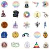 50Pcs Yoga Aesthetic Art Mandala Flowers Waterproof Stickers Pack | Color Vsco Cool Deacls Vinyl Sticker for Water Bottle Laptop Phone Adults Skateboard Luggage view 4