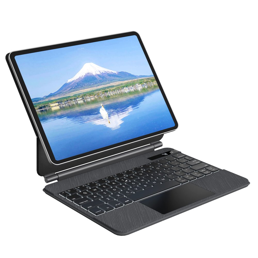 doqo iPad Pro 11 Magic-Style Keyboard Case (11", 2021), Wireless Keyboard with Trackpad for iPad Pro 11 inch 2021 3rd & 2nd & 1st Gen, iPad Air 10.9 inch 5th/4th Gen, Slim Rugged Folio(Leather, Gray)