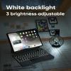 doqo iPad Pro 11 Magic-Style Keyboard Case (11", 2021), Wireless Keyboard with Trackpad for iPad Pro 11 inch 2021 3rd & 2nd & 1st Gen, iPad Air 10.9 inch 5th/4th Gen, Slim Rugged Folio(Leather, Gray) view 3