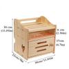 UOOD WiFi Router Storage Box Wall Shelf Solid Wood Power Supply Light Cat Plug Row Hub Board Finishing Desktop Storage Box (Color : B) view 2