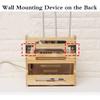 UOOD WiFi Router Storage Box Wall Shelf Solid Wood Power Supply Light Cat Plug Row Hub Board Finishing Desktop Storage Box (Color : B) view 3
