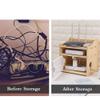 UOOD WiFi Router Storage Box Wall Shelf Solid Wood Power Supply Light Cat Plug Row Hub Board Finishing Desktop Storage Box (Color : B) view 4