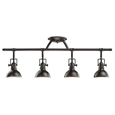 Bailey Street Home 4 Light Fixed Rail with Vintage Industrial Inspirations 11.25 inches Tall by 5.5 inches Wide-Olde Bronze Finish Vintage Industrial Rail Light 147-Bel-555169